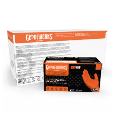 Gloveworks HD Orange Nitrile PF Ind Gloves